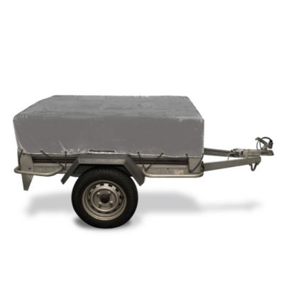 Bâche remorque PVC 150x105 cm avec rebords 30 cm, étanche anti-UV 450 g/m2, œillets tous les 30 cm - gris foncé