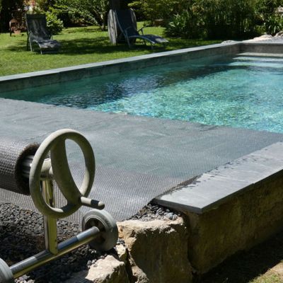 Bâche Solaire Piscine Gris Silver - Rectangle - 8 X 4 M - 350 Microns - Œillets Offerts - Recoupable