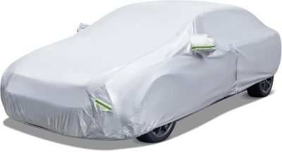 Bâche Voiture Extrieur Housse de Voiture avec Bandes Porte à Fermeture Éclair -Sac de Rangement Argent