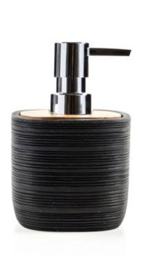 B-KUBIC distributeur de savon en finition bois noir, matériau polyrésine BATHSTAGE