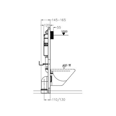 Bâti-support WC - 50x112 cm - Solo Fix