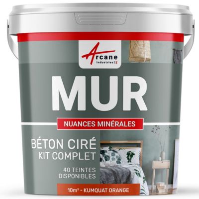 BÉTON CIRÉ EN KIT : Spécial Murs Kumquat Orange - 10 m² - ARCANE INDUSTRIES