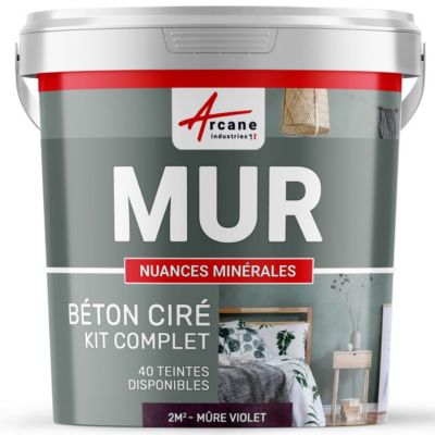 BÉTON CIRÉ EN KIT : Spécial Murs Mure Violet - 2 m² - ARCANE INDUSTRIES