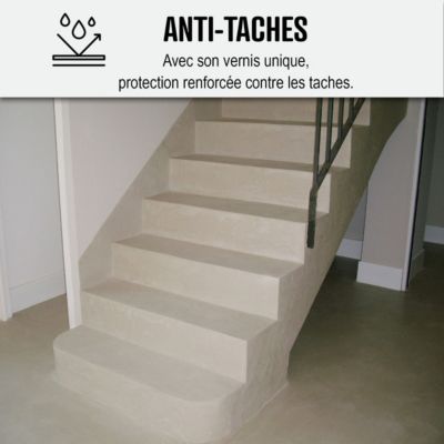 Béton Ciré Escalier - Kit Complet primaire et vernis de finition Airelles Rouge - 2 m²  - ARCANE INDUSTRIES