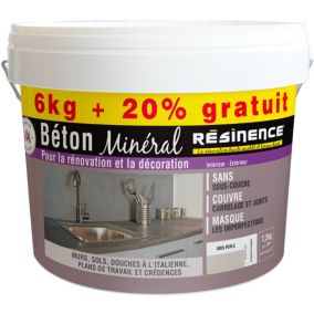 Béton minéral Résinence gris perle 6kg + 20% gratuit