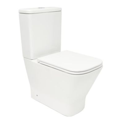 B-Way Kit complet WC à poser vario avec chasse d'eau Vortex + réservoir de chasse + abattant SoftClose, blanc