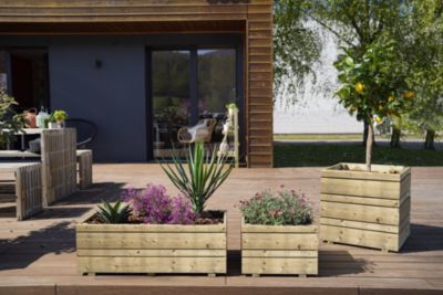 wood planter barrel Stave Feet Set For Barrel Planters main image 1