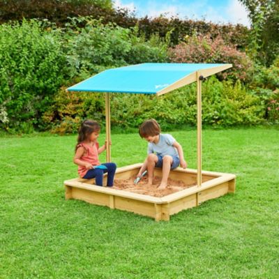 Bac À Sable De Jardin Enfant En Bois Avec 1 Toit Et 1 Bâche 120x120x120cm  Rouge à Prix Carrefour