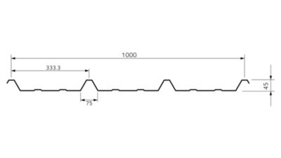 Bac Acier Sec 3.45.1000 63/100 RAL 7016 6 m