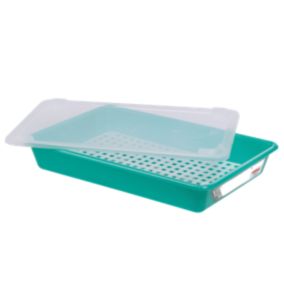 Bac alimentaire plat 8 L HACCP avec couvercle et grille - Vert