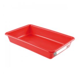 Bac alimentaire plat avec étiquette HACCP 3 litres - Rouge