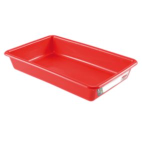 Bac alimentaire plat avec étiquette HACCP 8 litres - Rouge
