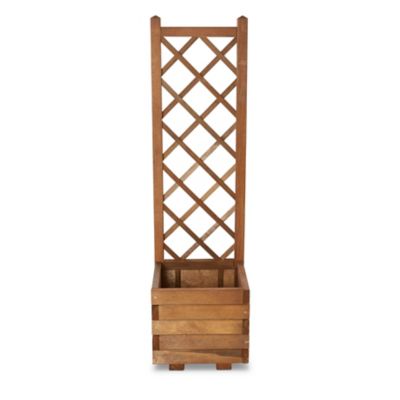 Bac avec treillis bois Blooma Bopha marron 40 x 40 x h.140 cm