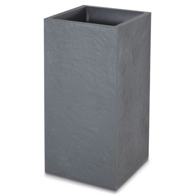 Bac carré plastique Blooma Volcania gris foncé 38,7 x 38,7 x h. 80 cm