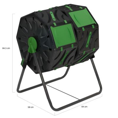 Bac de compostage rotatif double bac 140L
