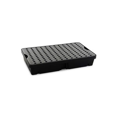 Bac de rétention 60 L avec pieds - Avec caillebotis - ST2-60-BK-BK