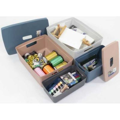 Bac de rangement avec poignées 20 litres - Bleu