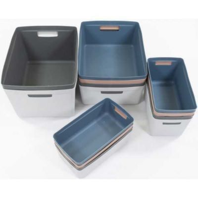 Bac de rangement avec poignées 20 litres - Bleu