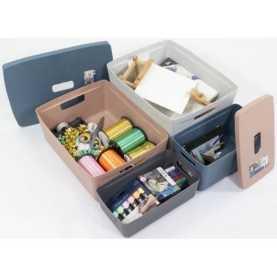 Bac de Rangement moderne avec poignées 5 litres - Bleu