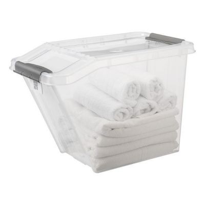 Bac de rangement transparent avec Couvercle Incliné 58 litres
