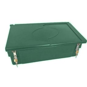 Bac de stockage alimentaire/multi-usages 100l avec grenouillères+cadenas vert