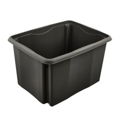 Bac empilable en plastique recyclé 30 litres - Noir