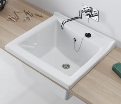 Bac à laver en céramique blanche de forme carré