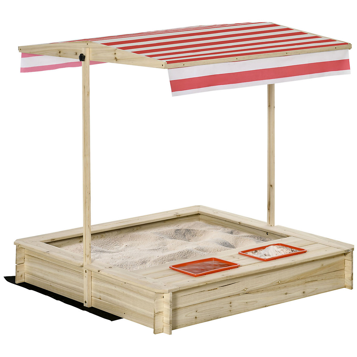 Bac à sable avec toit en bois de sapin 112x112x112 cm - QQMORA Bac à sable avec toit en bois de sapin 112x112x112 cm - QQMORA