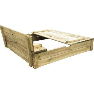 Mophorn - Bac à sable en bois de sapin 145,5 x 120 x 120 cm - Doublure