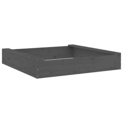 Bac à sable - vidaXL - Modèle carré - Bois de pin massif - 111x111x20 cm - Gris