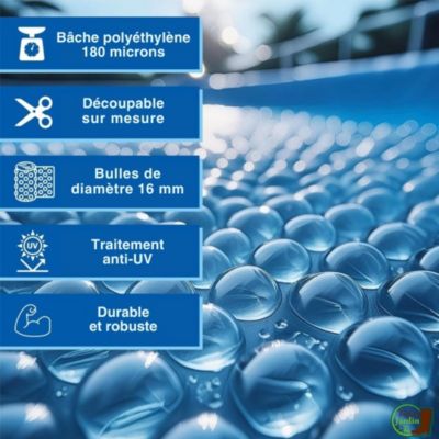 Bache a bulles piscine rectangulaire 8 x 4 M 180 MICRONS