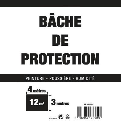 Bâche plastique de protection 4 x 3 m