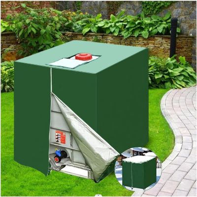 Bache pour Cuve 1000 l Bâche de Protection Solaire pour réservoir d'eau de Pluie IBC  Anti UV   116  100  120 cm Vert