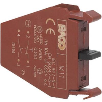 BACO LM11 Élément de contact 1 NF (R), 1 NO (T) à rappel 600 V, 10 A ...