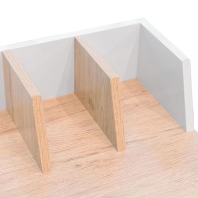 BADIE - Bureau Plateau Effet Bois et Piètement Blanc