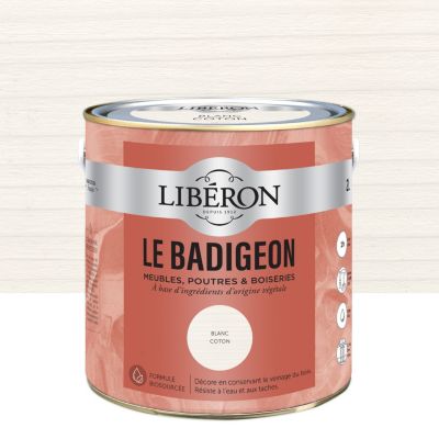 Badigeon meubles, poutres et boiseries Libéron blanc 2L