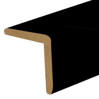 Baguette d'angle arrondi en MDF noir 23X23mm L.2,40m