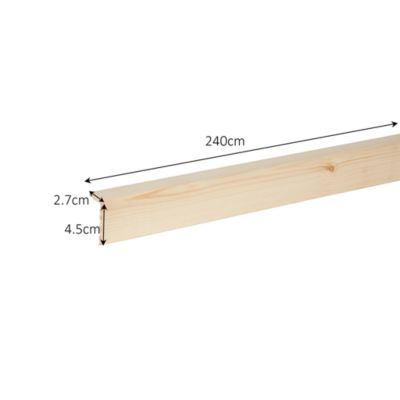 Baguette d'angle arrondie pin 27 x 45 mm L.2,4 m