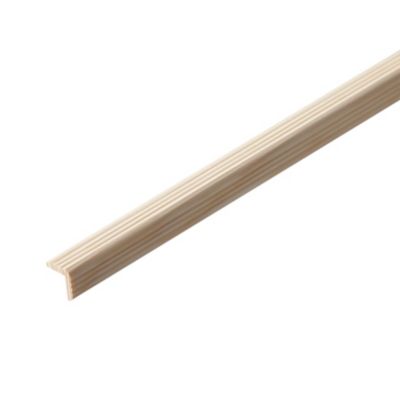 Baguette d'angle cannelée arrondie pin 18 x 18 mm L.2,4 m