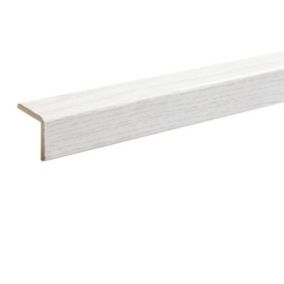 Baguette d'angle MDF frêne blanc L.260 x l.2,2 cm