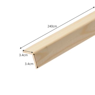 Baguette d'angle rabotée pin 34 x 34 mm L.2,4 m