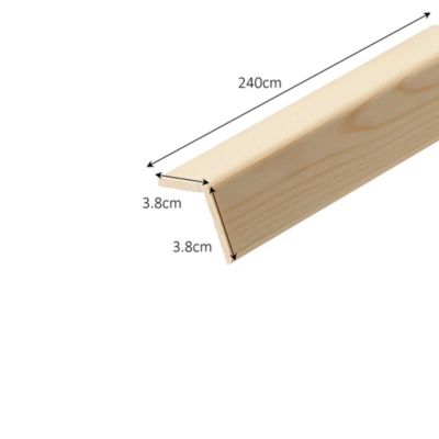 Baguette d'angle rabotée pin 38 x 38 mm L.2,4 m
