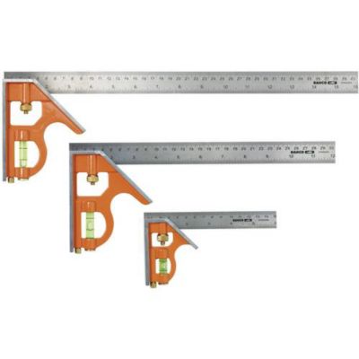 Bahco CS400 Équerre à coulisse 400 mm métrique et impériale, niveau à bulle et tire-lignes