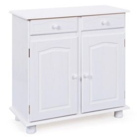 Bahut 2 Portes & 2 Tiroirs Bois "Alienor" 88cm Blanc