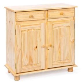 Bahut Bois 2 Portes 2 Tiroirs "Alienor" 88cm Naturel