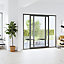 Baie vitrée coulissante PVC GoodHome gris - 180 x h.215 cm - Uw 1,5