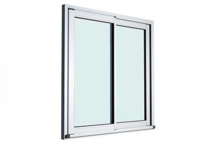 Baie vitrée coulissante alu GoodHome blanc - l.210 x h.215 cm - Uw 1,7