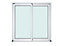 Baie vitrée coulissante alu GoodHome blanc - l.210 x h.215 cm - Uw 1,7