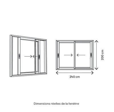 Baie vitrée coulissante alu GoodHome blanc - l.240 x h.200 cm - Uw 1,7