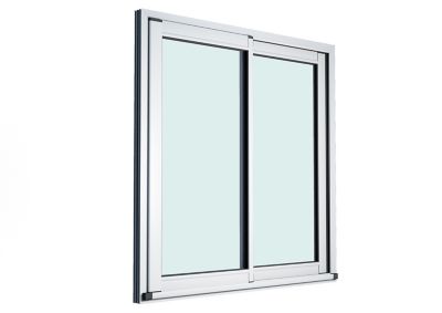 Baie vitrée coulissante alu GoodHome blanc - l.240 x h.215 cm - Uw 1,7